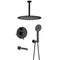 Kibi Circular Pressure Balanced Ceiling Mounted 3-Function Shower System w Rough In Valve - Matte Black KSF409MB - alternate 1